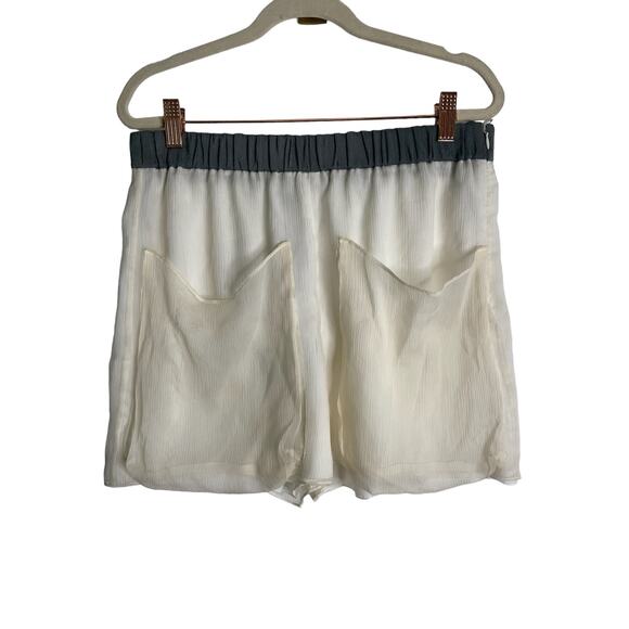 Emporio Armani 100% Mulberry Silk Shorts Elastic Waist Pull On Made in Italy 42 - Picture 3 of 9